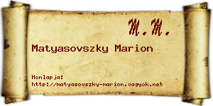 Matyasovszky Marion névjegykártya